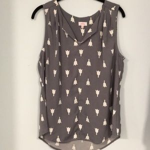 pixley gray tulip sleeveless blouse size m